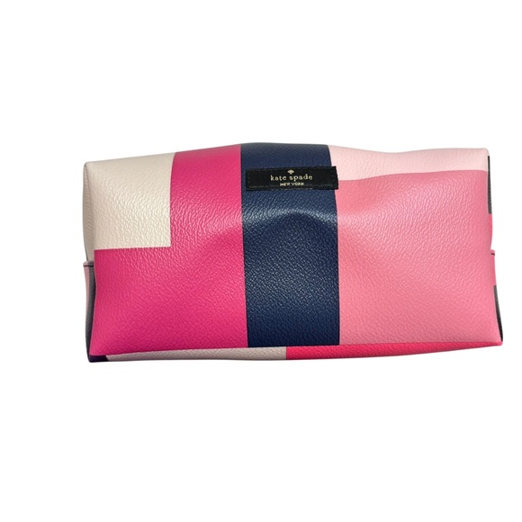 Kate Spade New York Medium Davie Brightwater Drive Color Block Party Cosmetic Ba - Picture 1 of 10